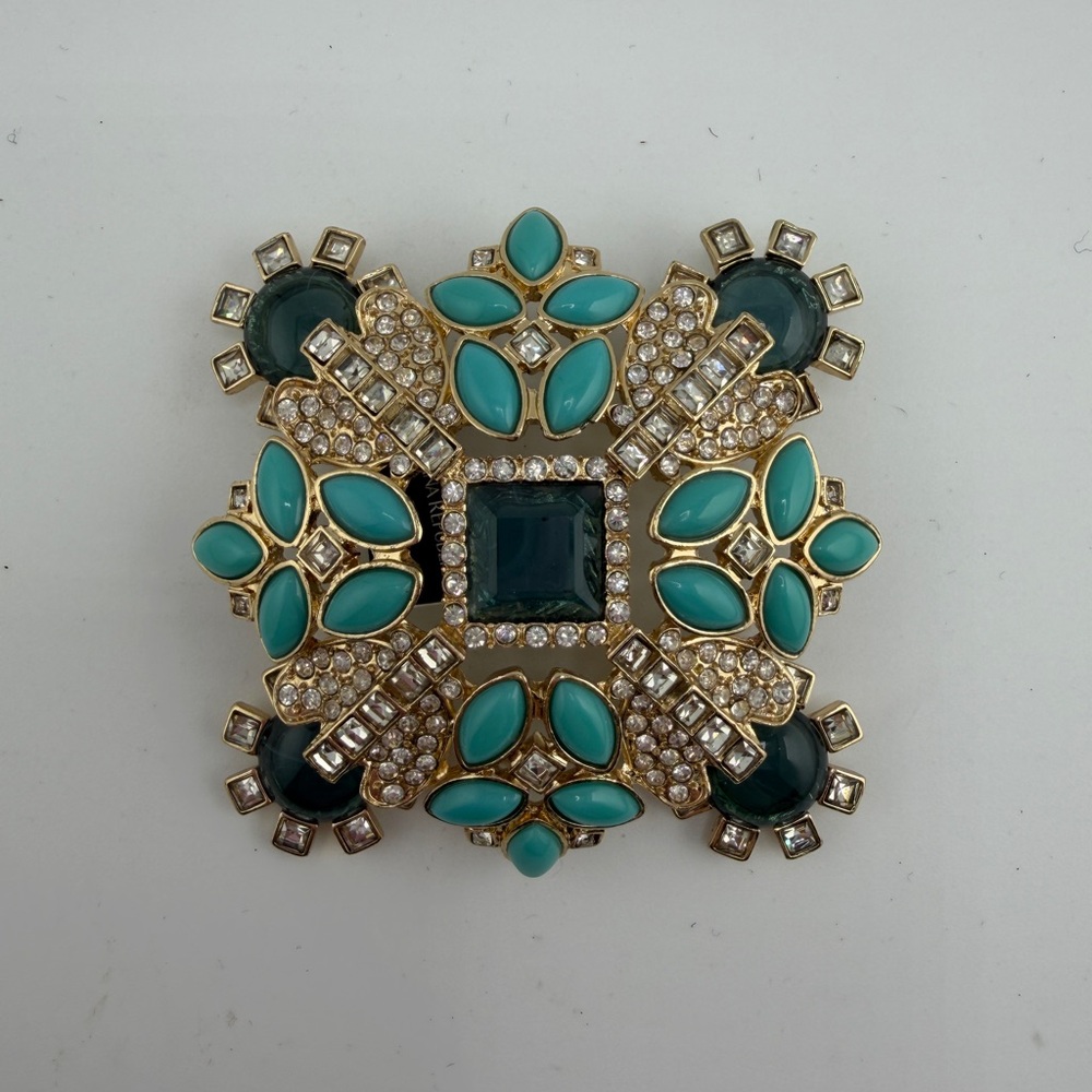 NWT Banana Republic Turquoise and Gold Brooch